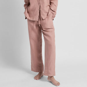 Parachute 100% Linen Pant Clay Pink Large Lounge Sleep Drawstring